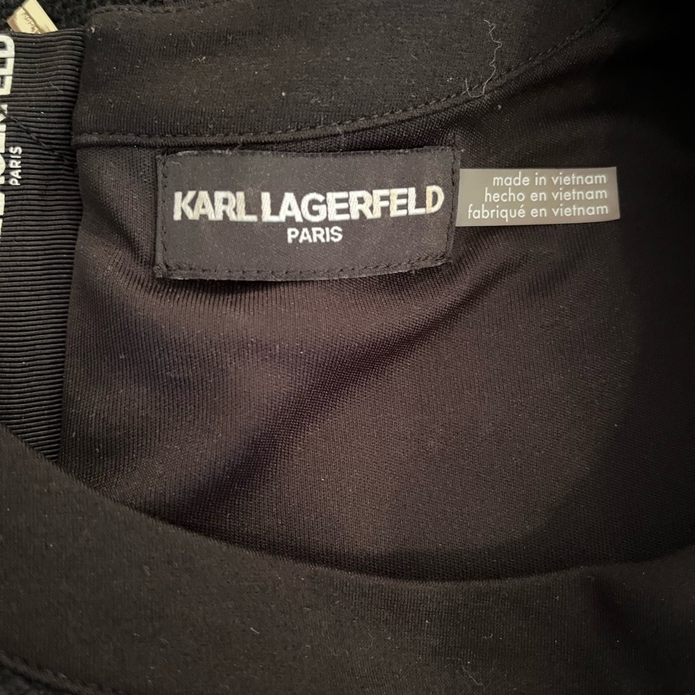 Karl Lagerfeld Paris Black Tweed Dress Preppy Career - Picture 3 of 7
